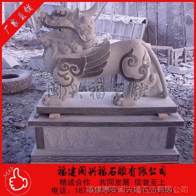 惠安閩興福石雕 漢白玉青石獬豸雕塑——鎮宅招財的匠心門墩藝術